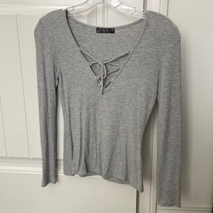 Cotton On lace up long sleeve top